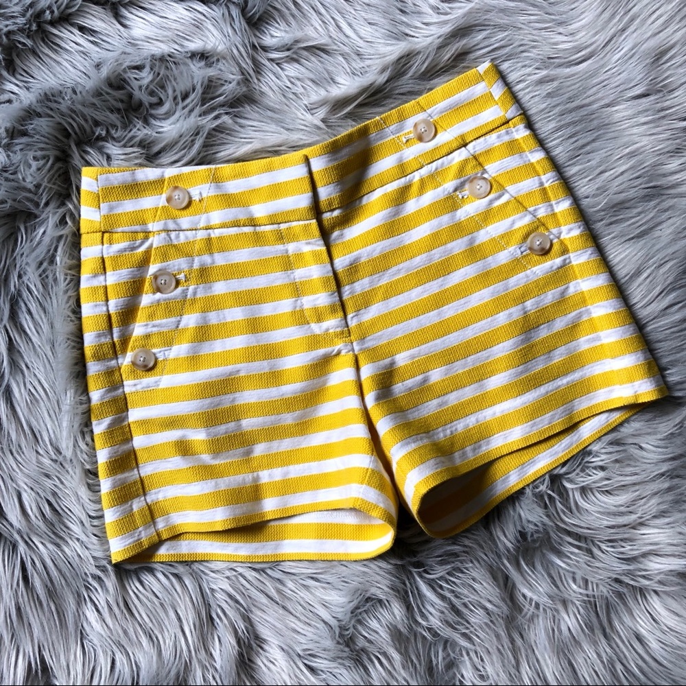 LOFT Striped Shorts with Sailor Button Detailing
